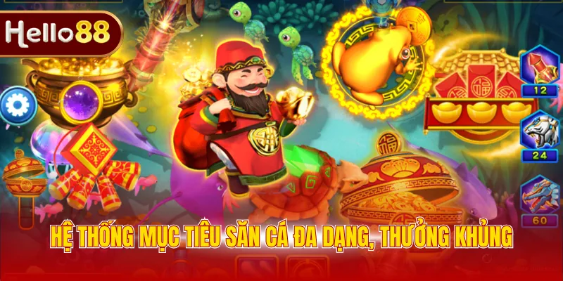 Hệ thống mục tiêu săn cá đa dạng, thưởng khủng